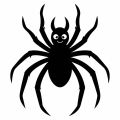 Halloween spider black vector silhouette