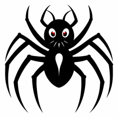 Halloween spider black vector silhouette