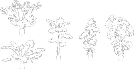 Plant Pot line silhouettes - side view set 5 © GRASSS.H