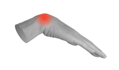 Wrist ache, pain, hand joint injury, inflammation isolated on white background., transparent PNG cutout