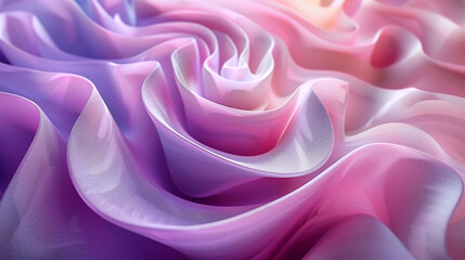 Obraz premium Blue silk background. wave, spiral. Abstract 3D render of smooth, undulating waves in violet, purple, lilac. smooth, undulating waves. Surreal crystalline wave