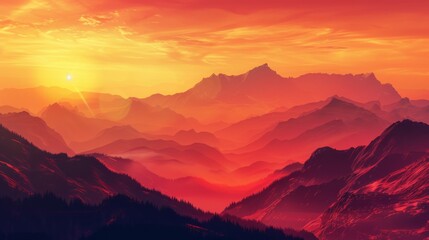 mountain landscape photography at sunset, best places to photograph mountains at sunset, mountain sunset landscape painting, mountain landscape silhouette at sunset