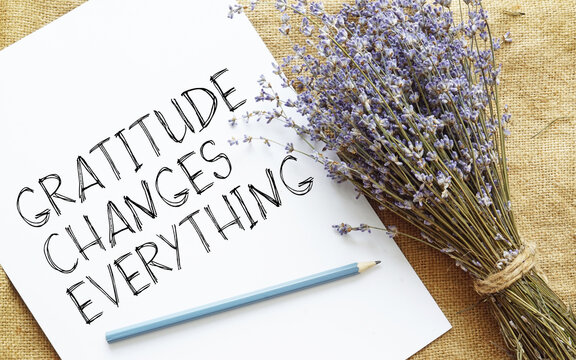 Gratitude changes everything is shown using the text. Attitude is everything
