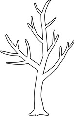 Dead tree outline vector.
Dead tree coloring page svg.