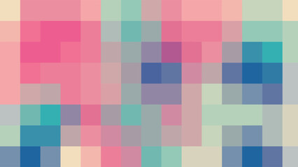 ABSTRACT PIXEL PATTERN BACKGROUND PASTEL COLORFUL MOSAIC GRID DESIGN WITH GEOMETRIC SHAPES VECTOR TEMPLATE GOOD FOR MODERN WEBSITE, WALLPAPER, COVER DESIGN 