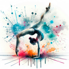 Rhythmic gymnastics in watercolor
