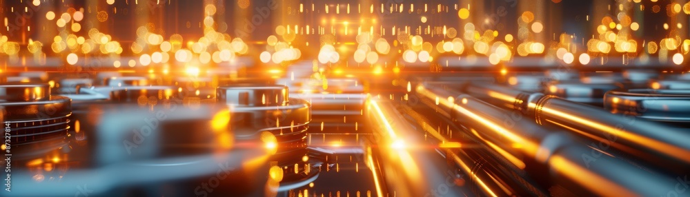 Fototapete abstract futuristic circuit board with glowing lights representing advanced technology, innovation, 