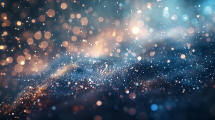 Fototapeta premium A miniature universe unfolds as tiny particles collide and form new structures within the vastness of space.