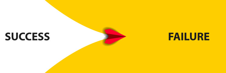 Mission vision, red paper plane flying from values ​​to success. Business concept for new ideas,innovative idea concept.	