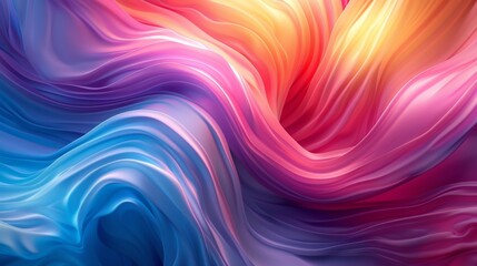 Abstract colorful waves creating a vibrant, fluid pattern with shades of pink, blue, and orange. Perfect for artistic and design projects.