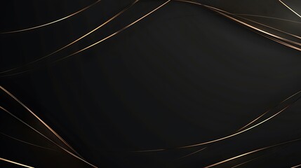 Minimalistic black background with thin gold borders, luxurious and elegant, ultra HD high quality