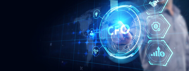 Obraz premium CFO - digital technology concept. Business, Technology, Internet and network concept.