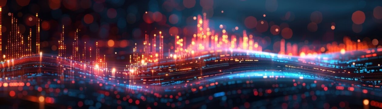 Glowing network of interconnected ETF and mutual fund data points, Analysis ETFs Mutual, Concept of Analysis
