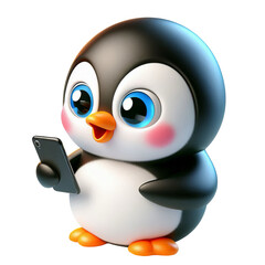 3d penguin using smart phone