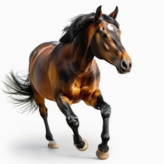 Obraz premium horse running on a white background