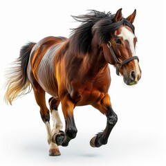 Obraz premium horse running on a white background