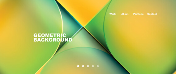 Circles and lines. Bright colorful geometry with glassmorphism effect. Vector Illustration For Wallpaper, Banner, Background, Card, Book Illustration, landing page