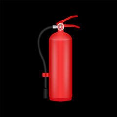 Obraz premium Fire Extinguisher on Black Background. Vector Illustration. 