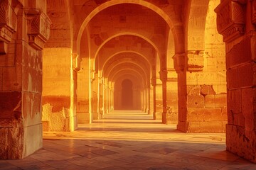 Fototapeta premium Dawn in an ancient temple.