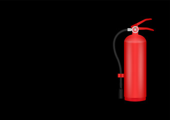 Obraz premium Fire Extinguisher on Black Background. Vector Illustration. 