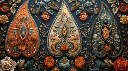 Design paisley patterns with a vintage-inspired color palette. , Minimalism,