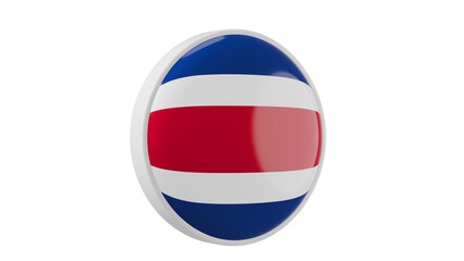 Fototapeta premium Costa Rica Circle flag icon . Transparent backgound. 3d rendered with alpha channel. Round shape.