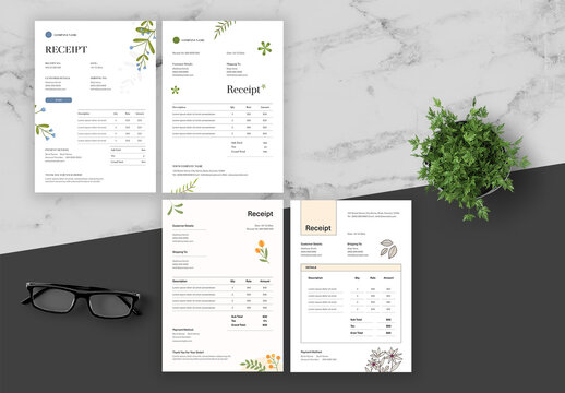Green And Peach Natural Receipt