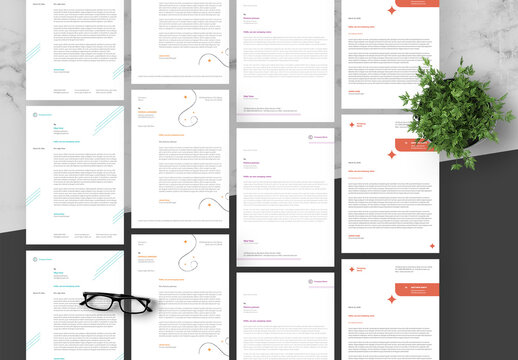 Brown and Blue Business Creative Letterhead