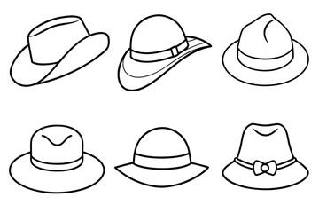 Hat Line Art Graceful Fashion Design