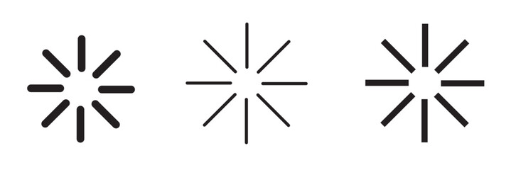 Fototapeta premium Loading icon set. Buffer loader or preloader. Donload or Upload. Collection of simple web download. Vector illustration