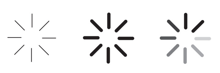 Loading icon set. Load circular. Loader buffer sign