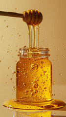 Jar of Honey with Dripping Honey