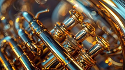 A closeup of a brass instrument representing the weak force of the W and Z bosons as its deep notes reverberate throughout the orchestra.