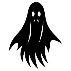 Very simple scary ghost shape silhouette vector art illustration