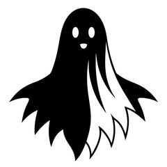 Very simple scary ghost shape silhouette vector art illustration