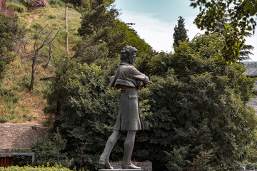 Bronze statue of Nikoloz Baratashvili in Tbilisi, Georgia