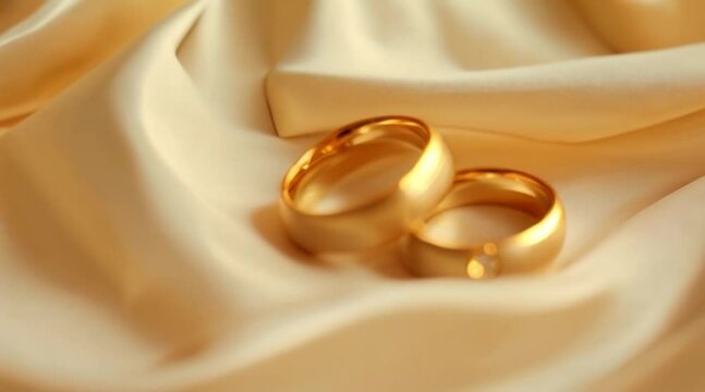 An exclusive HD view of golden wedding rings