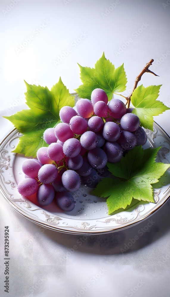 Wall mural grapes on a plate