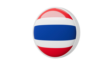 Naklejka premium Thailand, thai Circle flag icon . Transparent backgound. 3d rendered with alpha channel. Round shape.