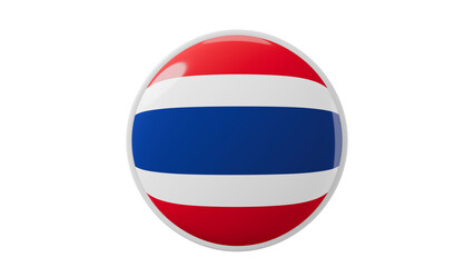 Thailand, thai Circle flag icon . Transparent backgound. 3d rendered with alpha channel. Round shape.