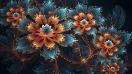 Obraz premium abstract fractal flowers