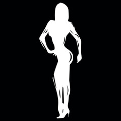 women fitness model logo design