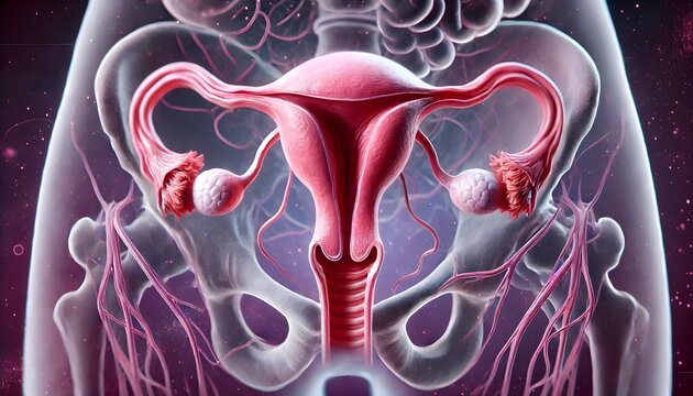 Detailed Illustration of Female Reproductive System