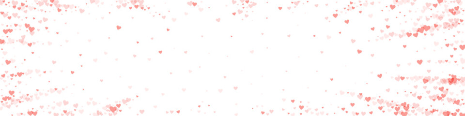 Red hearts scattered on white background.