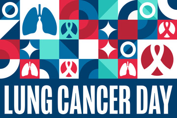 World Lung Cancer Day. August 1. Holiday concept. Template for background, banner, card, poster with text inscription. Vector EPS10 illustration.