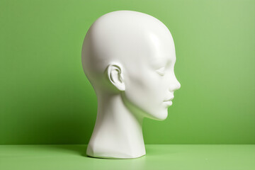 mannequin head isolated on white generative ai