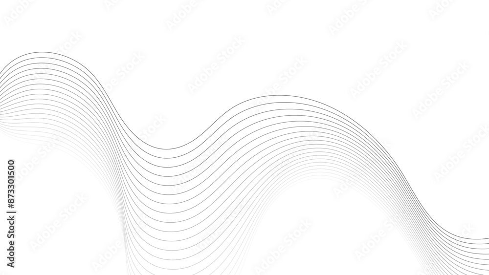 Leinwandbilder abstract wavy lines on transparent background with grey smooth element swoosh speed wave modern stre