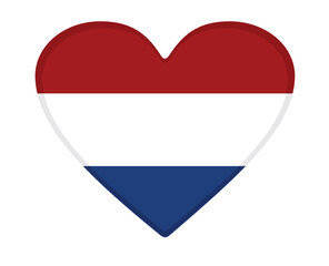 Netherlands flag heart shaped. vector