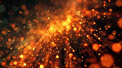 Fototapeta premium Flickering digital pixels form abstract patterns that mimic the frenzied motion of subatomic particles.