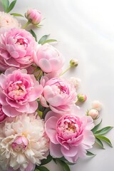beautiful pastel pink peonies flowers
